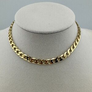 XP Gold Tone Curb Chain Anklet Flat Link 6mm Lobster Clasp